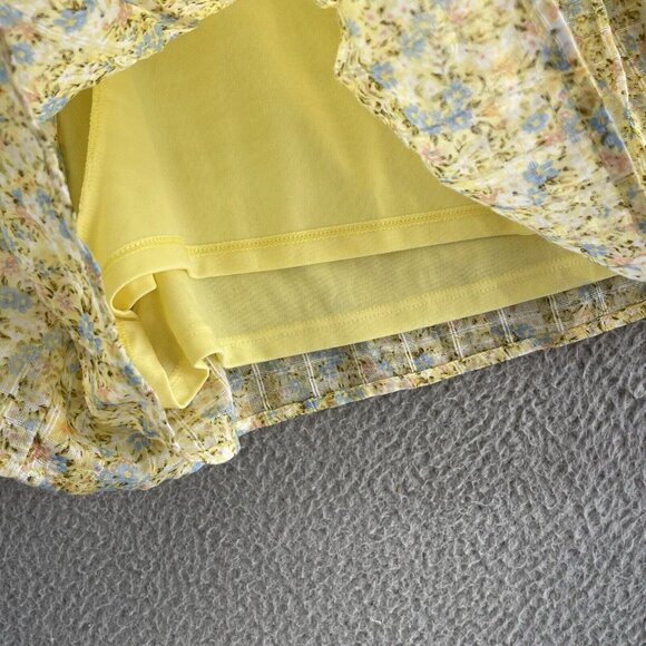 American Eagle Shorts Womens Large Flowy Elastic Waist‎ Yellow Floral NEW - Picture 4 of 13